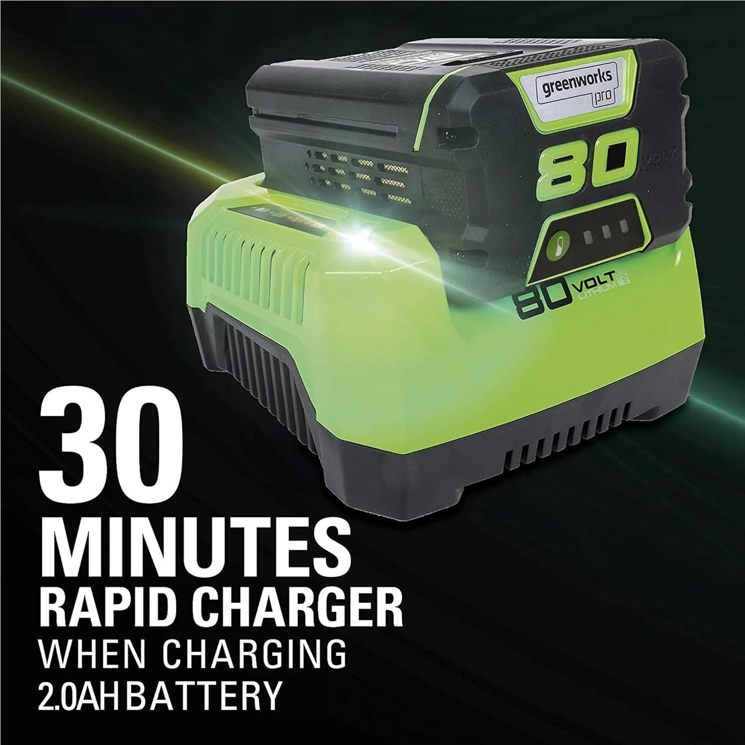 PRO 80V Rapid Charger Greenworks Lithium Ion Single Port Fast Charge
