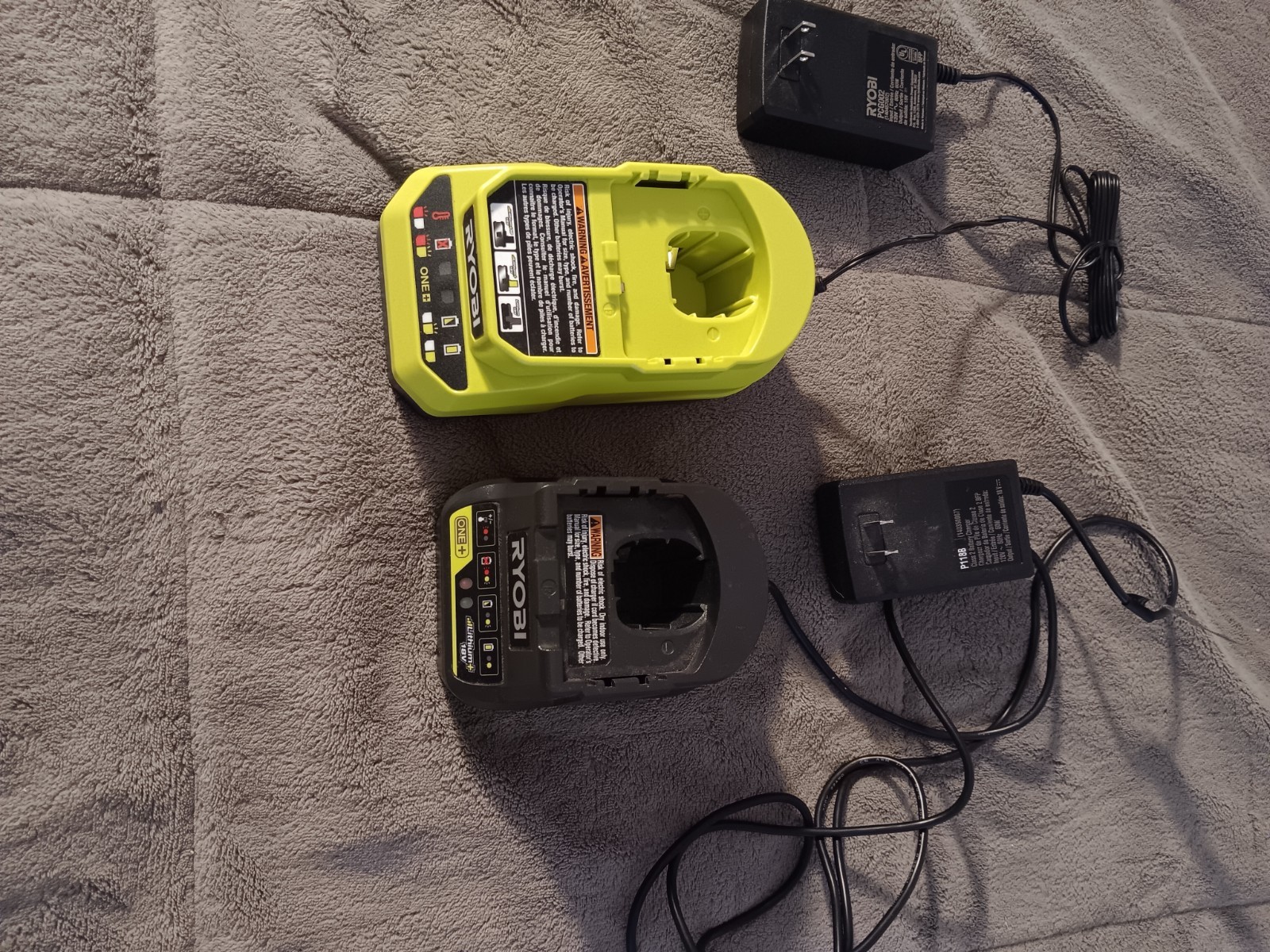 Ryobi ONE+ 18V Lithium+ Battery Charger Lot of 2 w/ AC Adapters