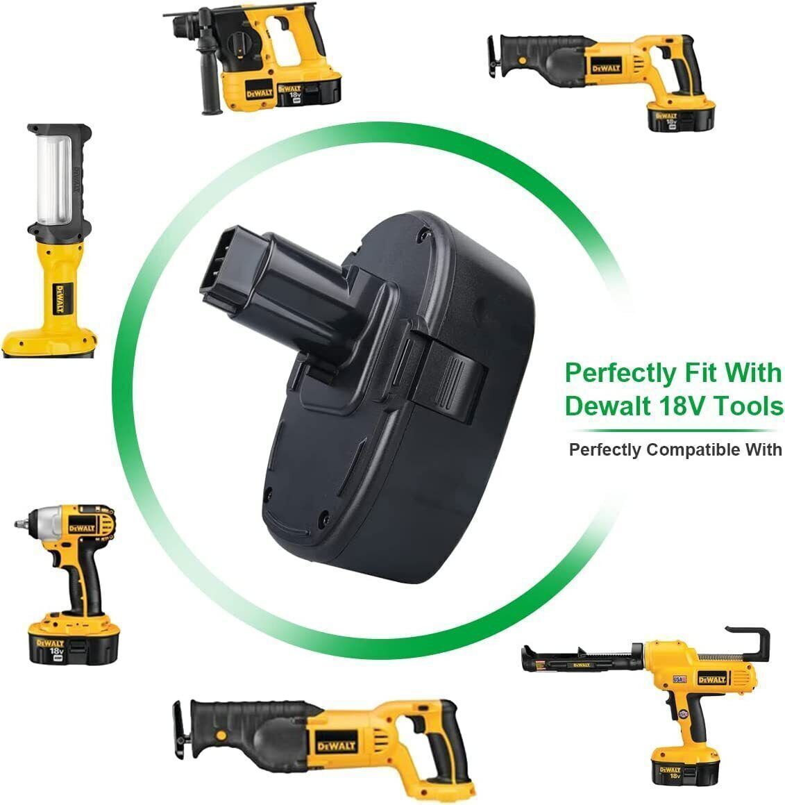 1-2Pack 18 Volt for Dewalt Battery DC9096-2 DC9098 DC9099 DW9096 DC9096 7.0Ah