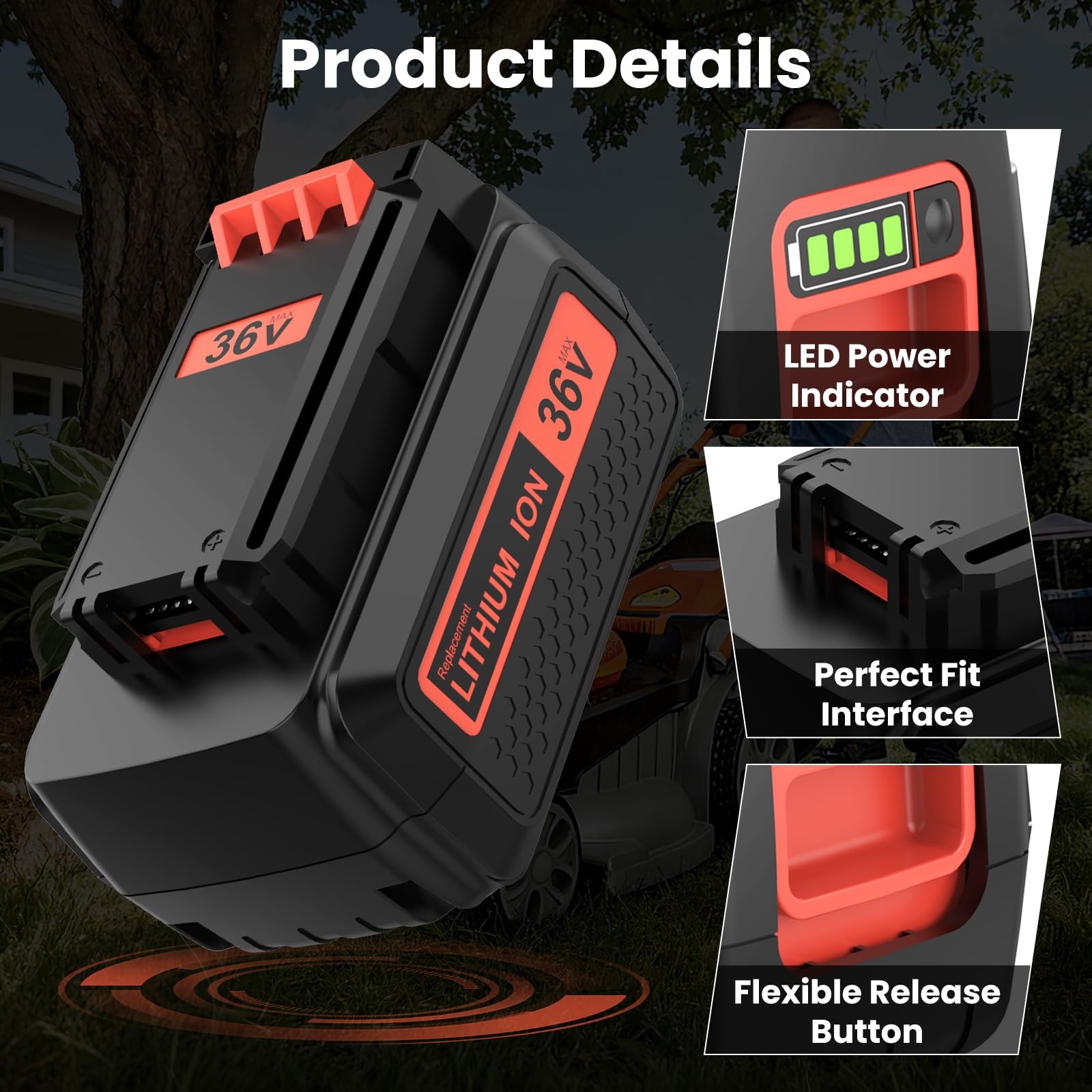 Enermall 2Pack 40V 3.6Ah Lbx2040 Replacement Battery Compatible Black And