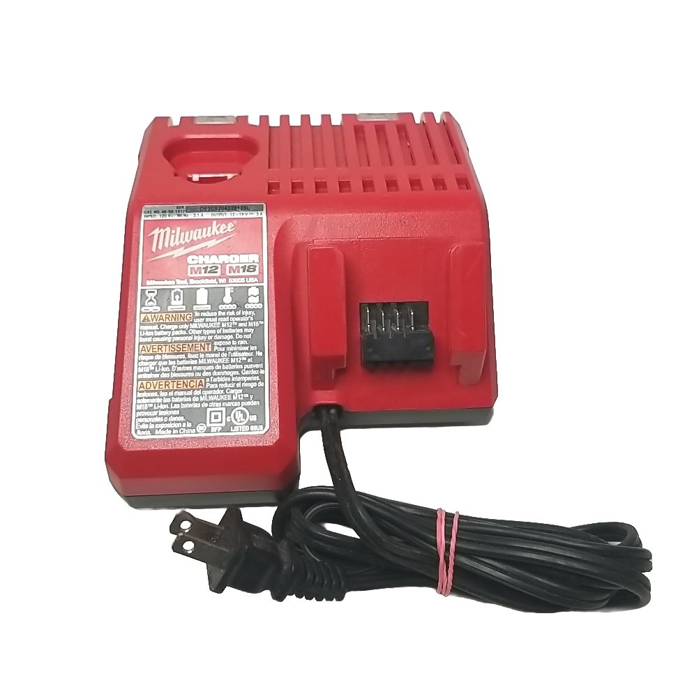 Milwaukee M12 M18 Power Tool Battery Charger Red 12-18V 48-59-1812