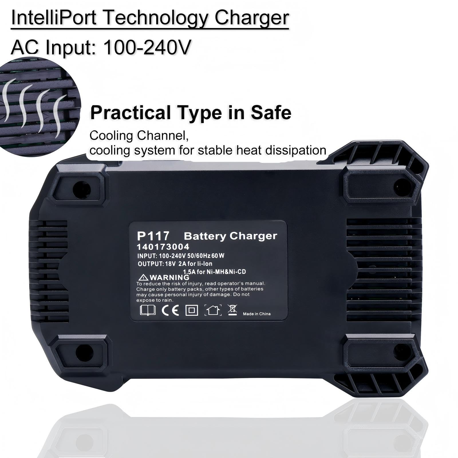 P117 18V Battery Fast Charger Compatible with Ryobi