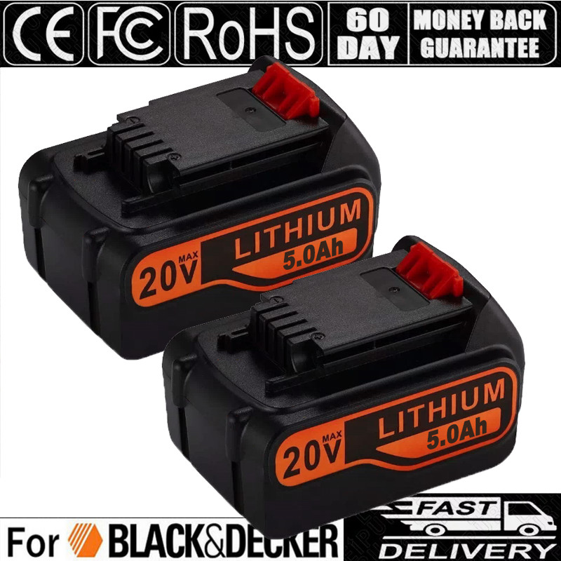 2Pack 20V Lithium-ion Battery for BLACK+DECKER 20Volt LBXR20 LBX20 LB20 LB2X4020