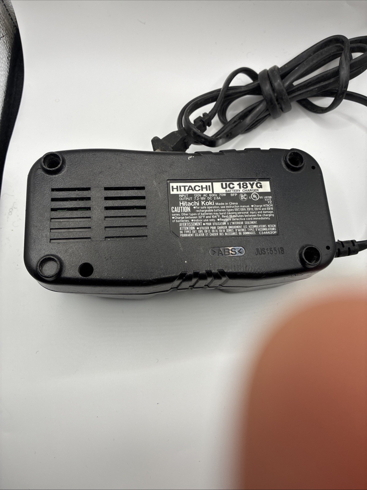 Hitachi Koki UC18YG 7.2-18V Nickel-Cadmium (NiCd) Power Tool Battery Charger