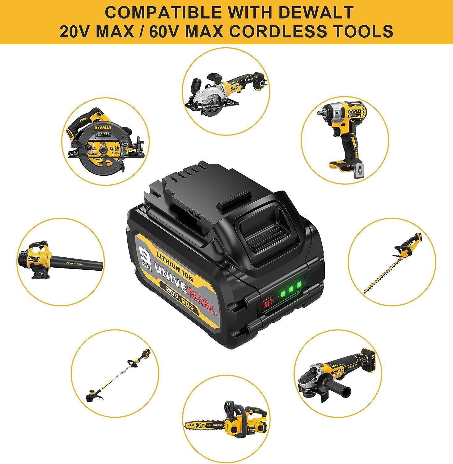 2PACK FOR DeWALT for DCB609-2 DCB606 20/60V 9Ah MAX FLEXVOLT Lithium-Ion Battery