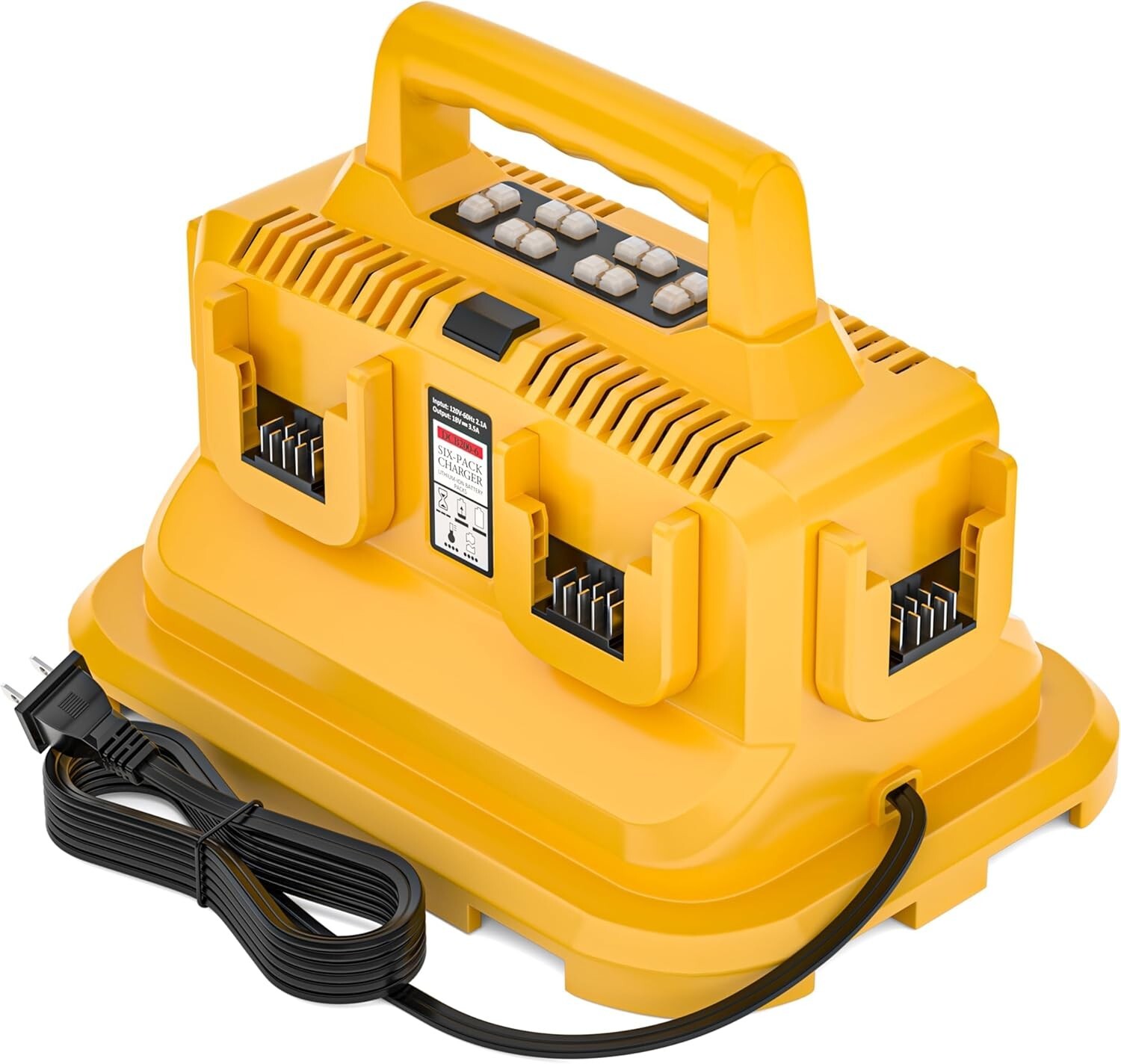 6-Ports Rapid Battery Charger Replacement for Dewalt Flexvolt 20V/60V Charger