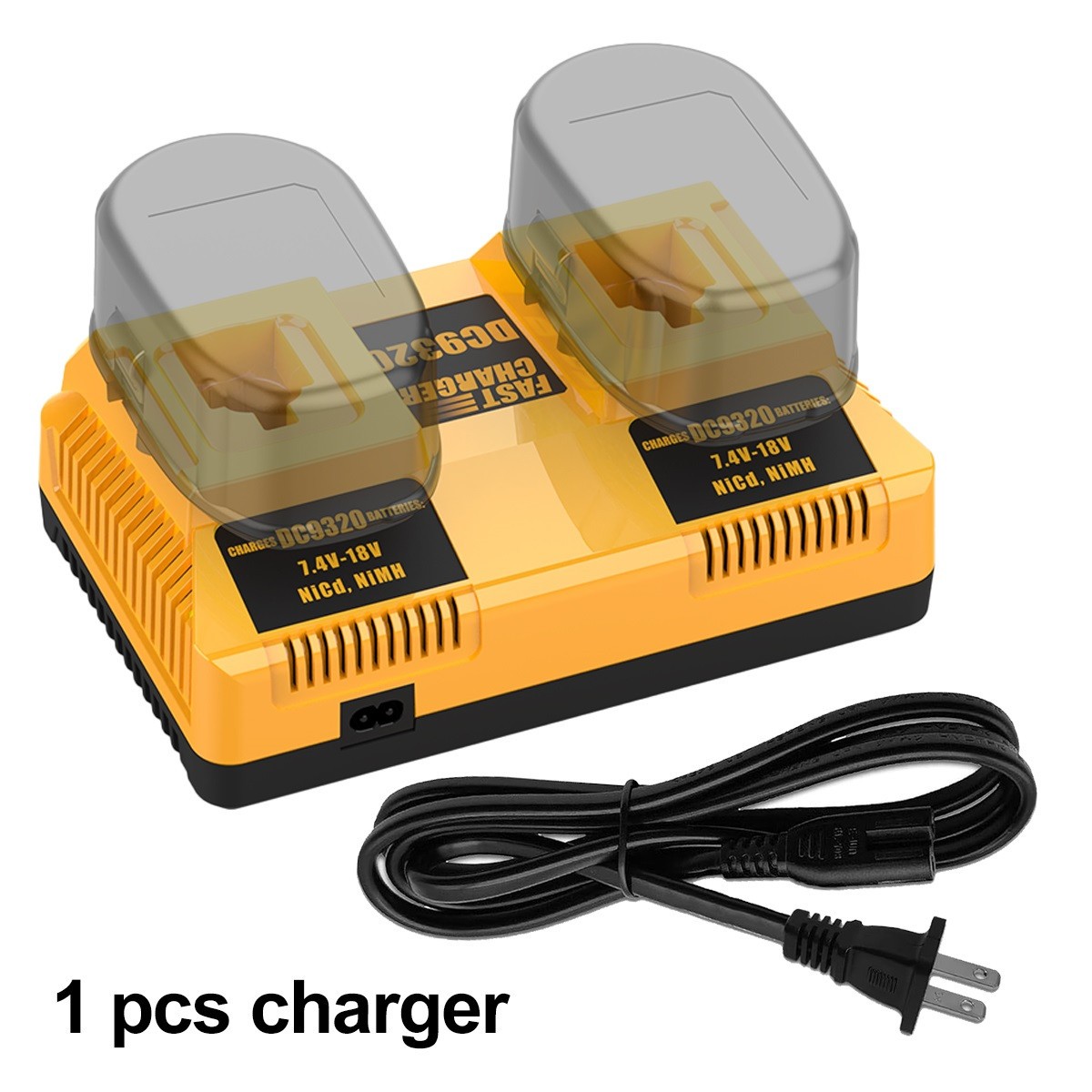 18VBattery Fast Charger Dual Port for Dewalt 18 Volt Ni-Cd Ni-MH Battery DC9096