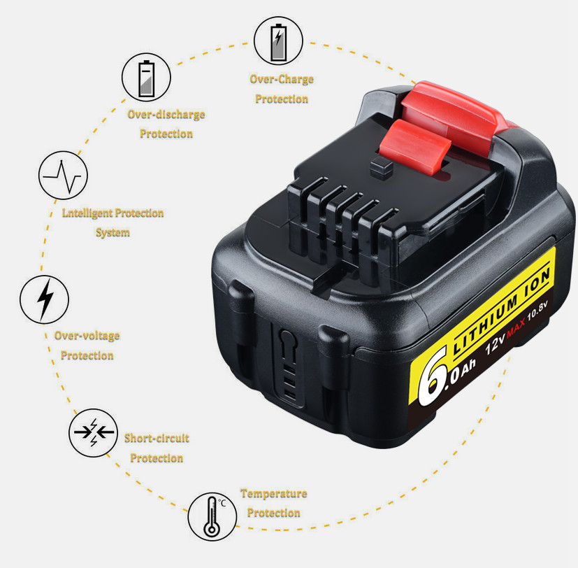 6.0Ah For DEWALT DCB120 12Volt MAX Lithium-Ion Battery DCB127-2 DCB126 DCB121 US