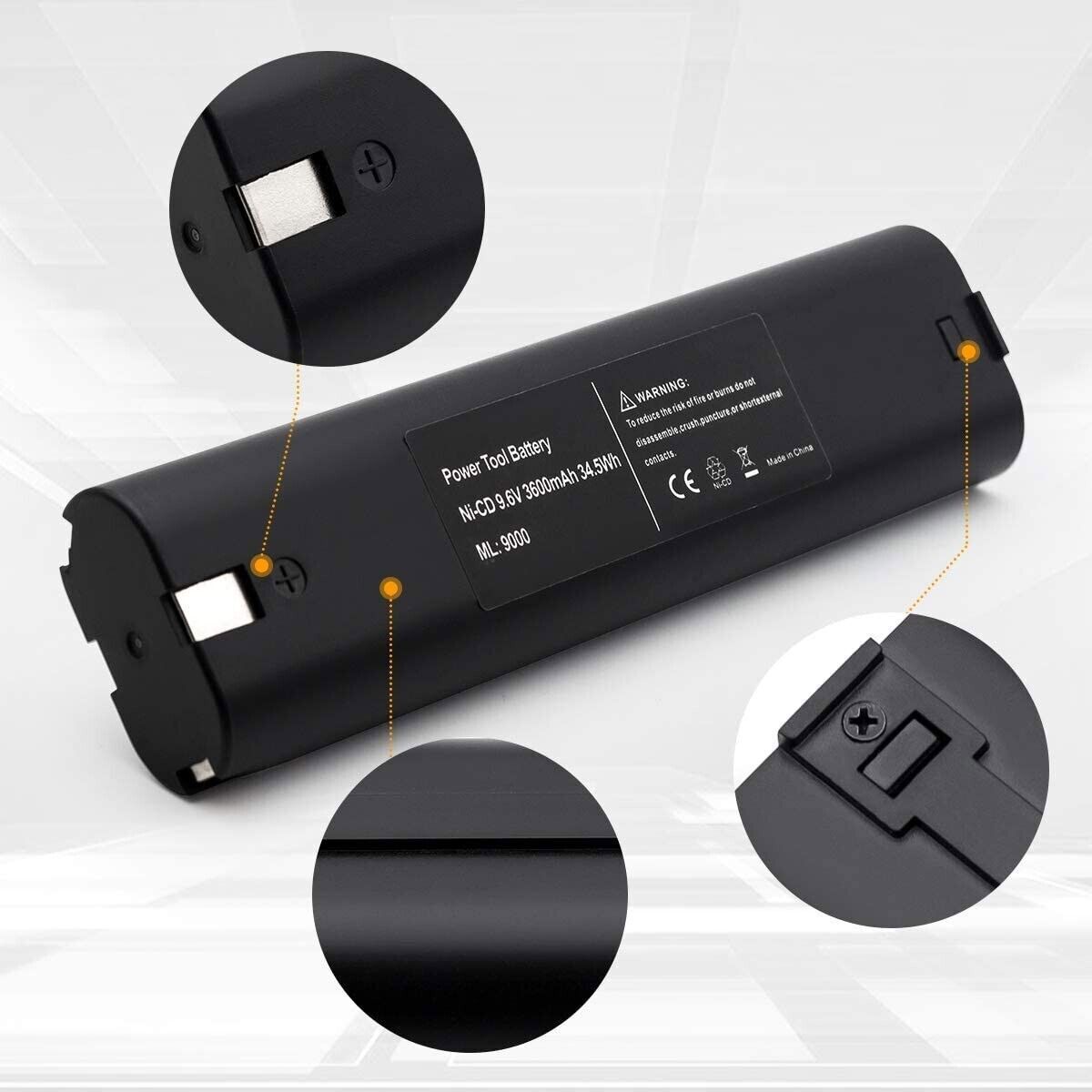 PACK 9.6 VOLT 4800mAh Battery replacementFor MAKITA 9000 9001 632007-4 191681-2