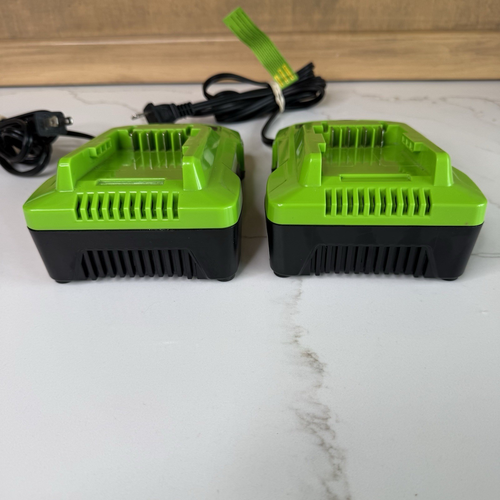 2 Greenworks Wall Mount Battery Chargers with Diagnostic LED AG801 40V 2 Amp