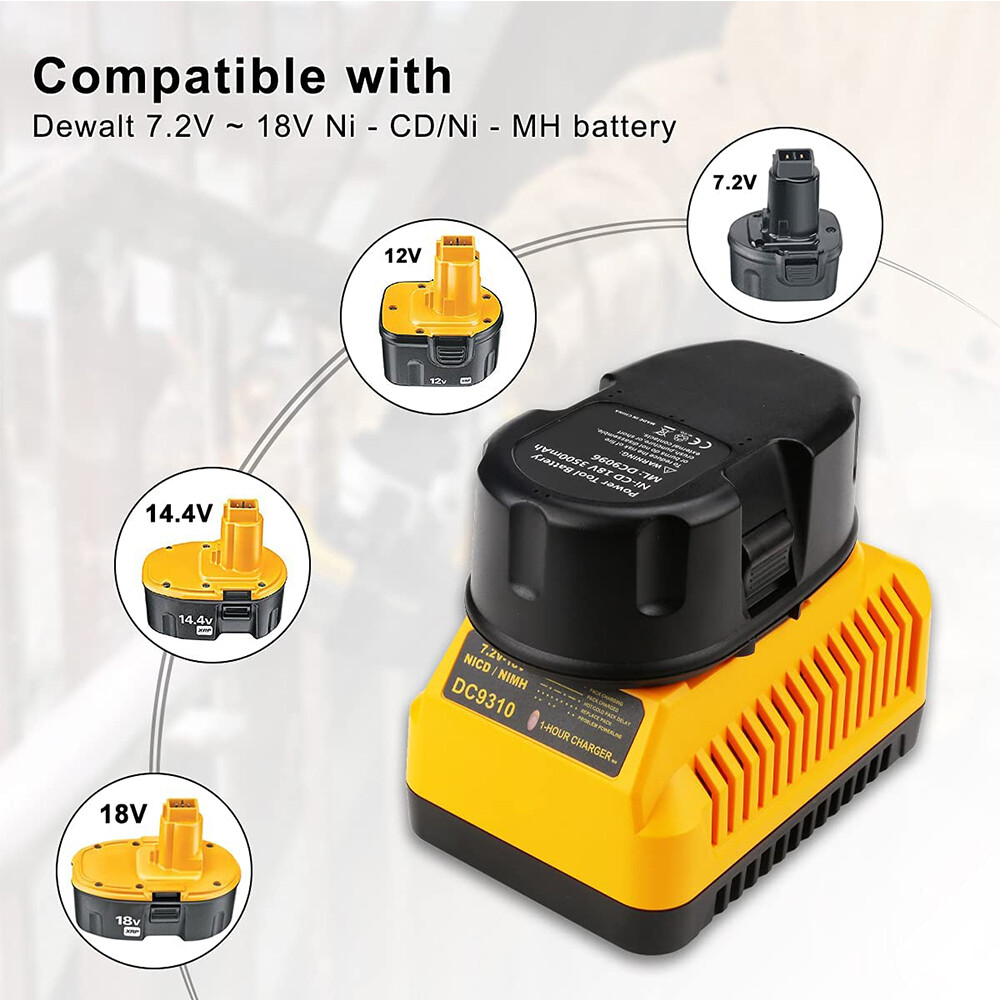 Newest DC9310 Charger for Dewalt 7.2V-18V NiCd/NiMh Battery DC9096 DC9098 US
