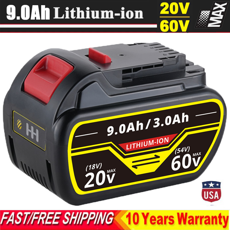 9.0Ah For DEWALT 20V/60V MAX FLEXVOLT Lithium-ion Battery DCB609-2 DCB612 DCB606