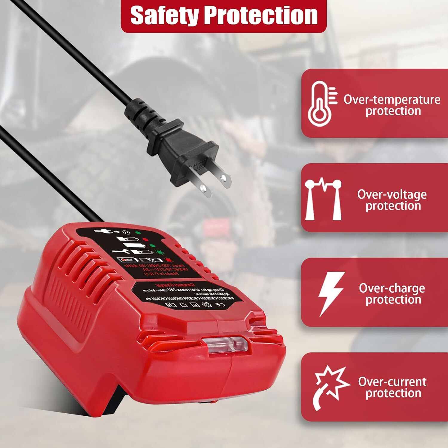 for Craftsman 20V Battery Charger Portable Charger Station with LED Indicator