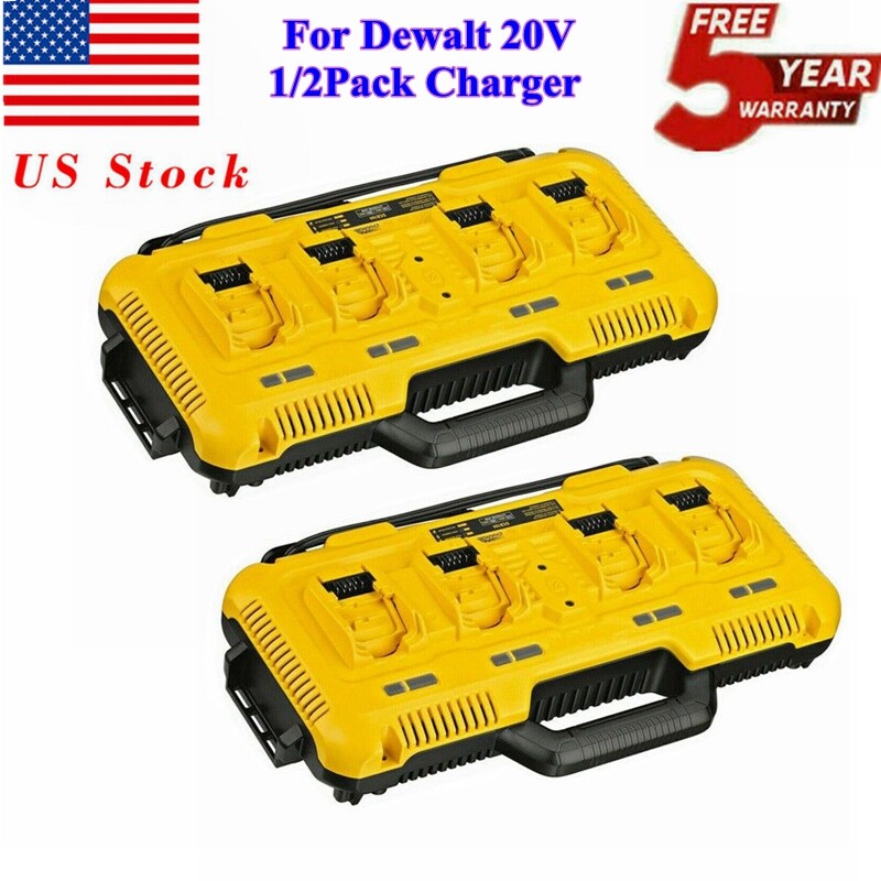 1/2 Pack DCB104 Fast Charger Multiport Simultaneous For DEWALT 20V XR Battery