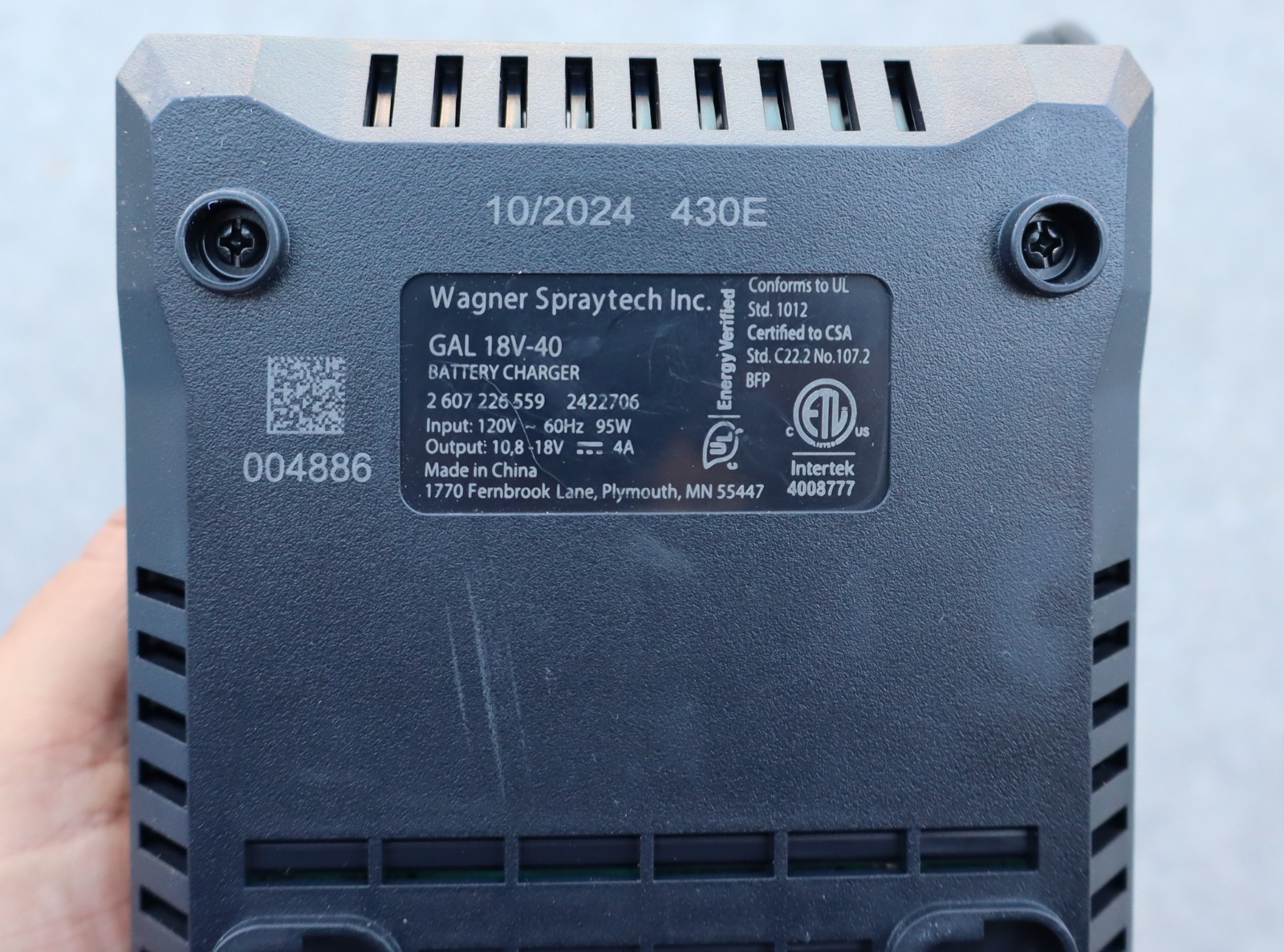 Wagner 18V Lithium Battery Charger FLEXiO 550 3550 18V Cordless Sprayers