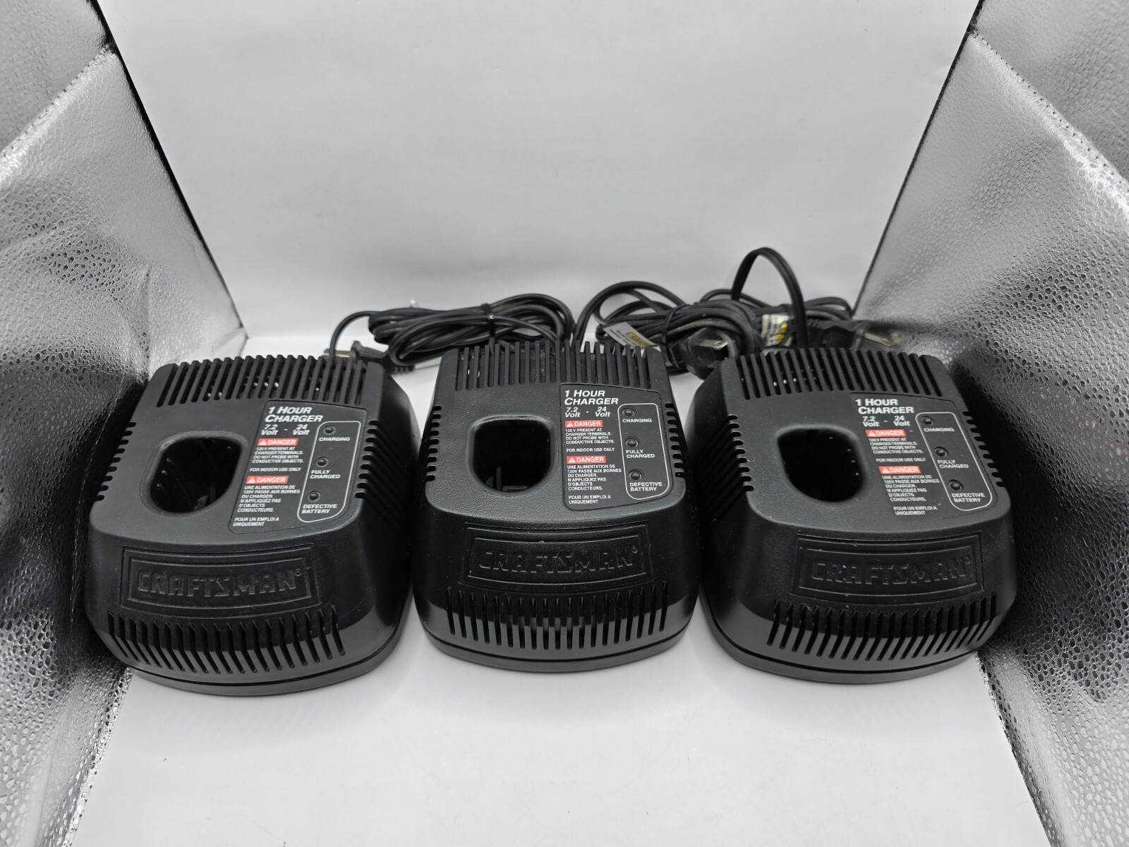 Genuine Craftsman Battery Charger 1-Hour Fast 1425301 7.2V-24V Lot Of 3