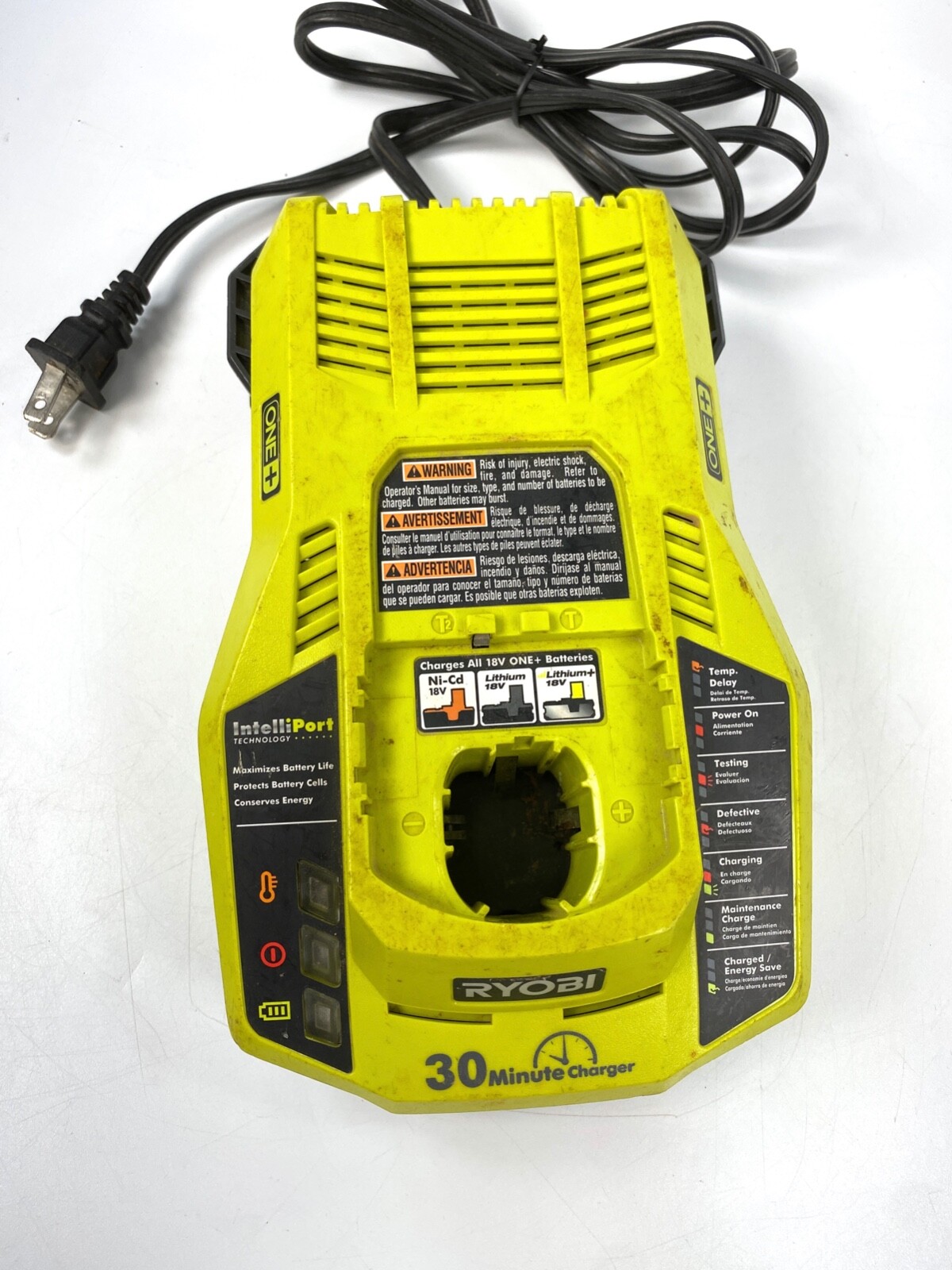 Ryobi P117 18V ONE+ Li-Ion & NiCd Dual Chemistry Charger 30 min TESTED