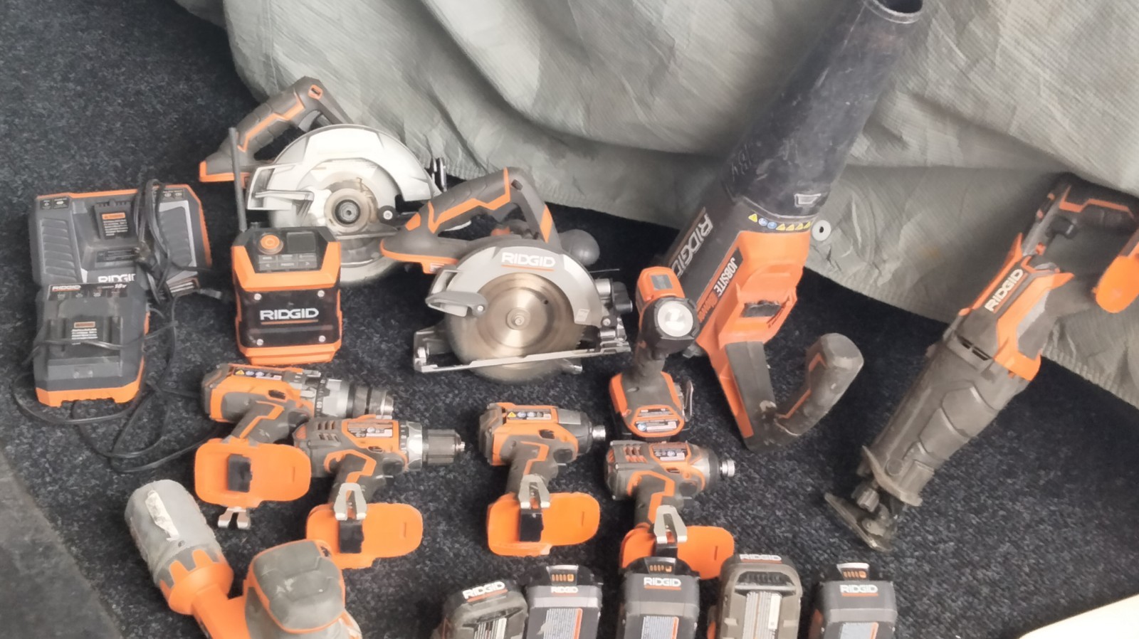 Home Depot, Ridge Brand 20volt Assorted Power Tools.