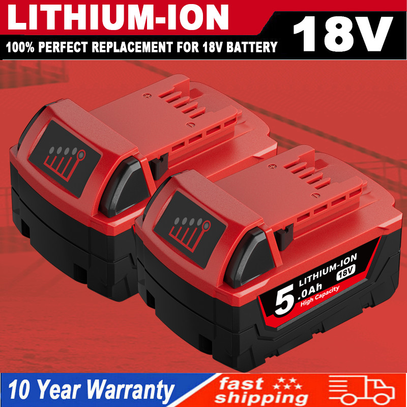2X For Milwaukee M18 48-11-1860 XC 5.0AH Extended Capacity Lithium-ion Battery