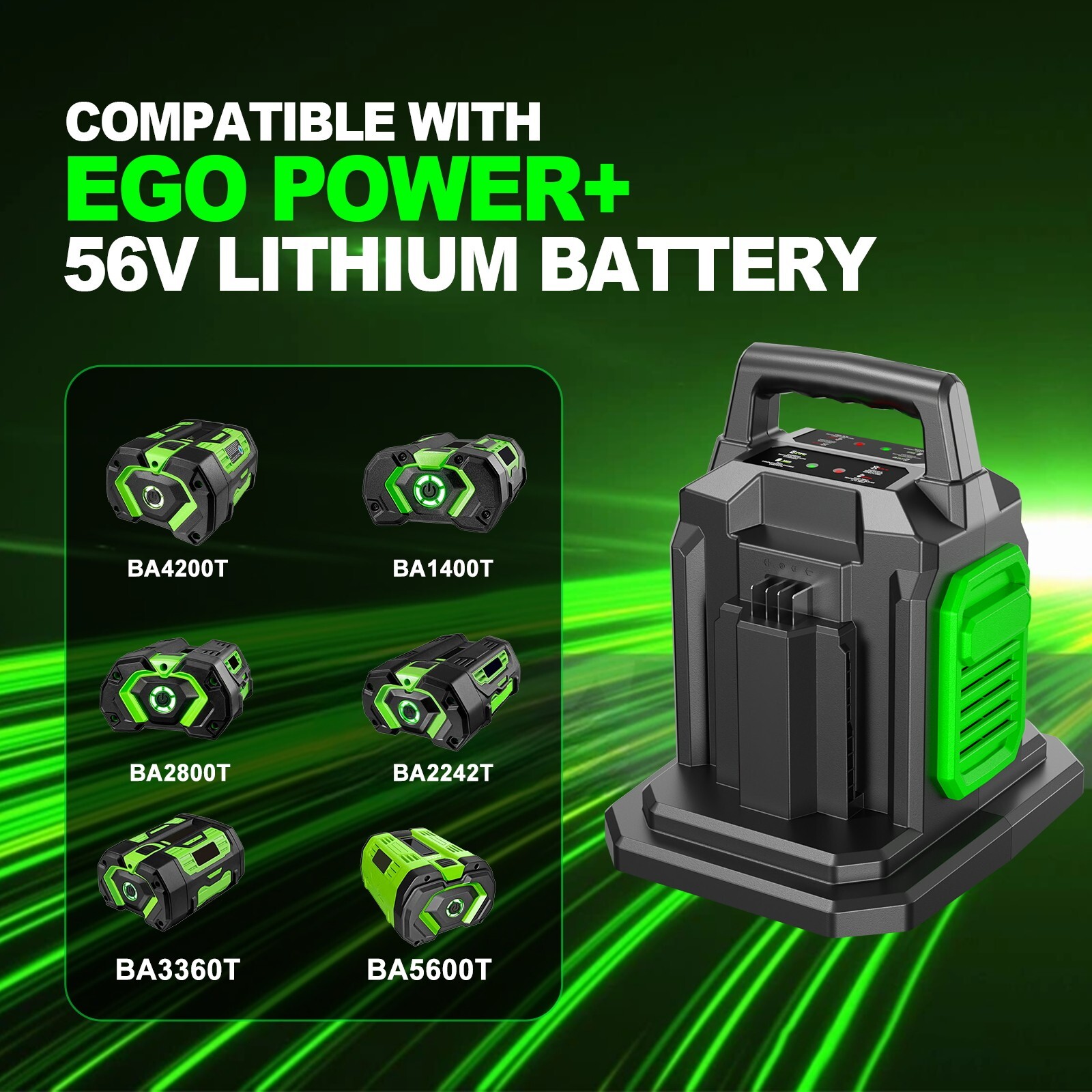 CH2800D For EGO Power+ 56V Lithium Battery BA2800T BA4200 Fast Dual Port Charger