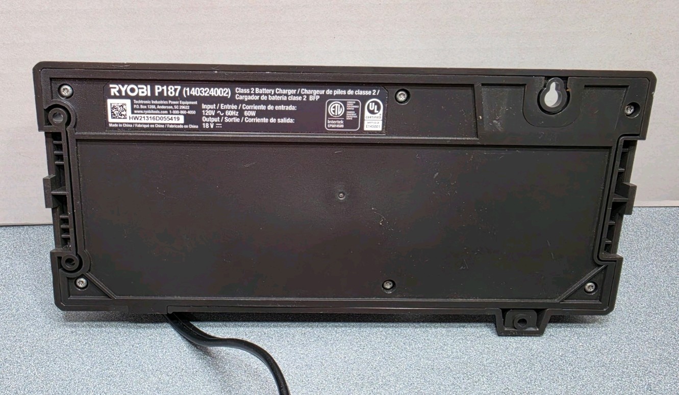 RYOBI P187 EVERCHARGE 2AMP BATTERY CHARGER DOCK ** EXCELLENT CONDITION**