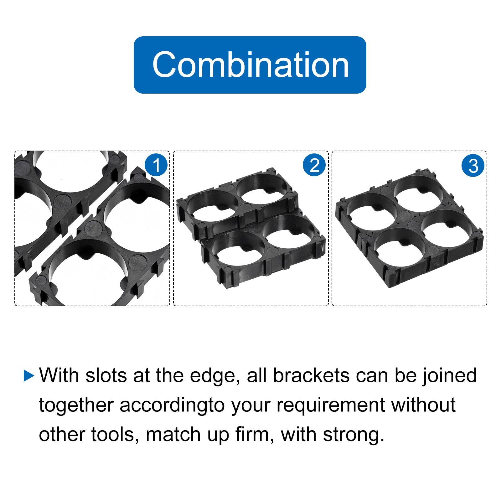 50pcs 21700 Battery Holder Bracket 2 x 1 21.3mm Diameter for DIY Battery