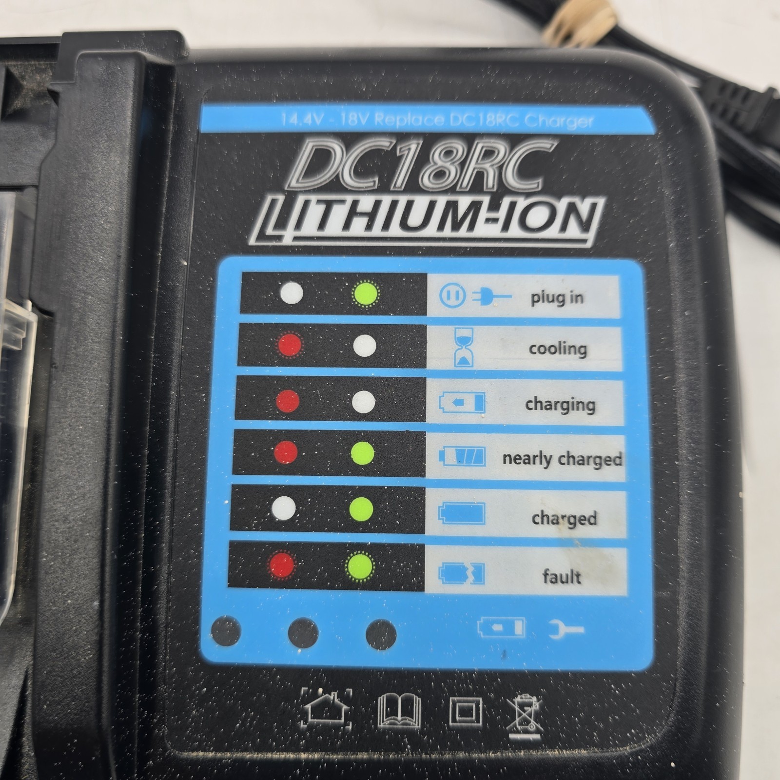 DC18RC Replacement Charger For Makita Lithium‑Ion 18V Battery BL1830