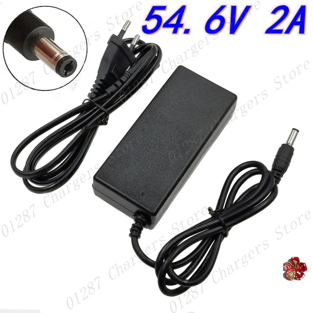 54.6V 2A charger for 48V li ion Battery charger DC Socket/connector for 48V 13S