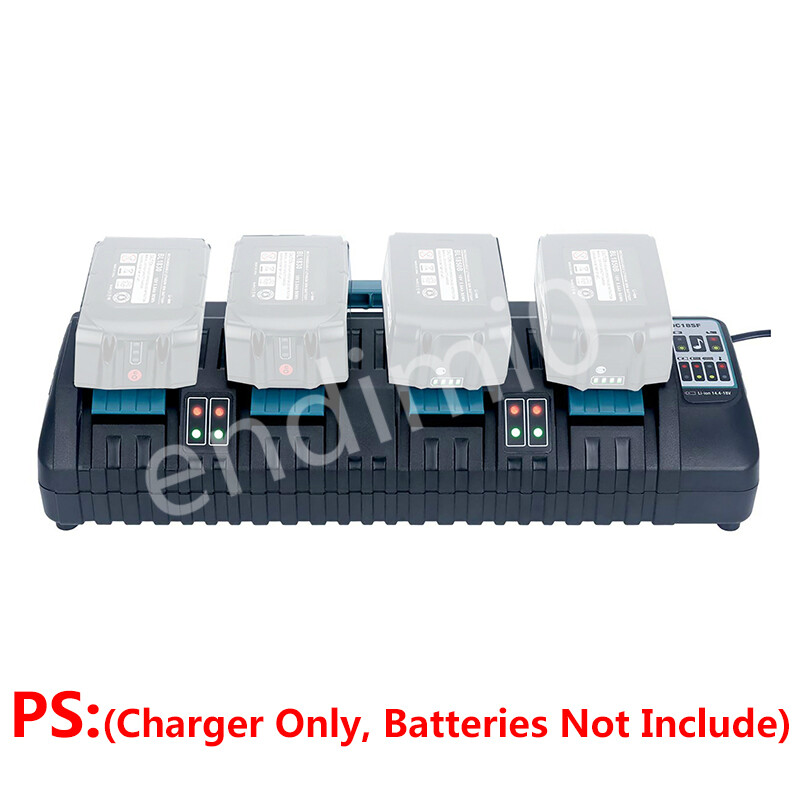 4-PORTS MAKITA DC18SF 14.4V/18V Li-Ion Battery Replace Quick Charger #4 PORT*3Ah
