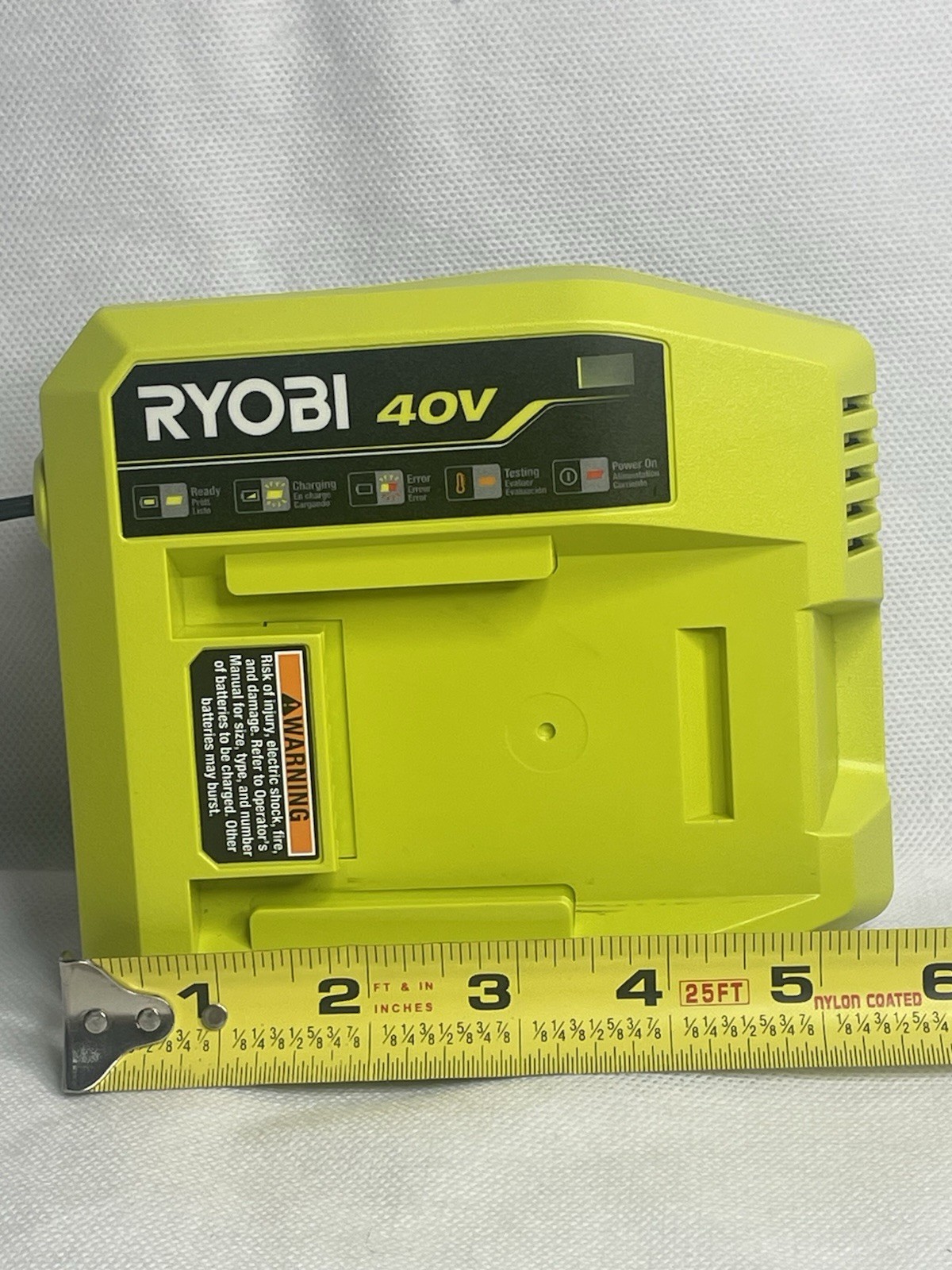 RYOBI 40V Lithium-Ion Fast Charger 3 3/4 Compatible Lime Green OP408VNM