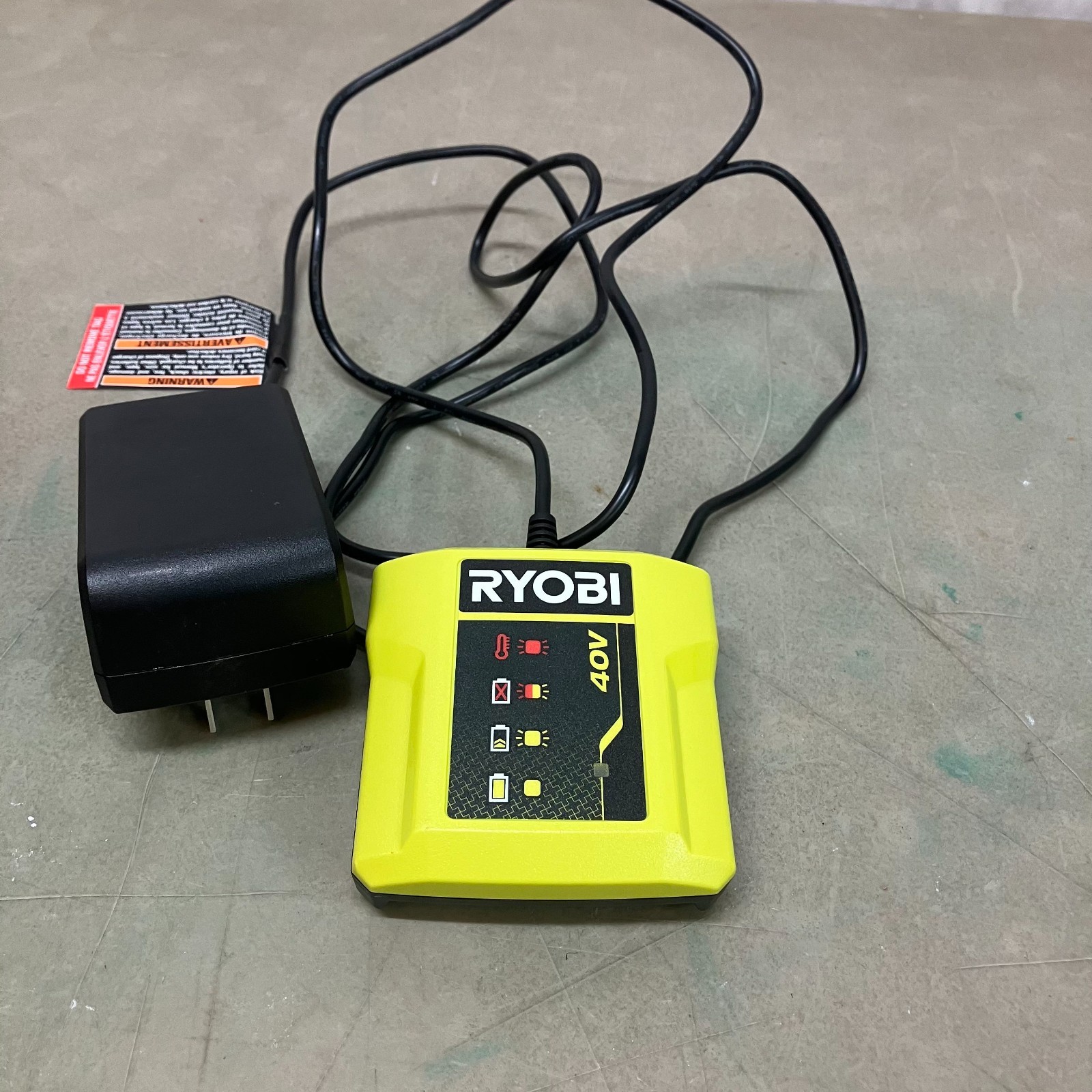 Ryobi 40V Lithium Battery Charger Black/Light Green Corded OEM Tested