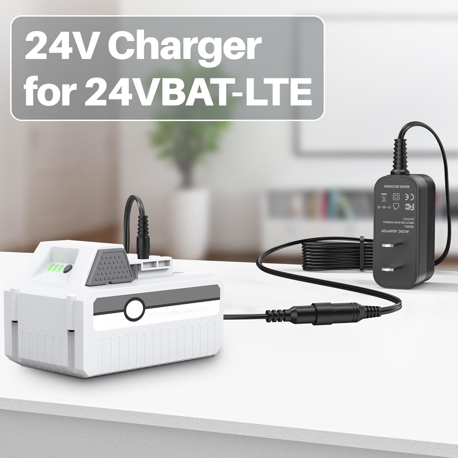 Compact 24V Lithium-ion Charger for Various Snow Joe Battery Models – Durable