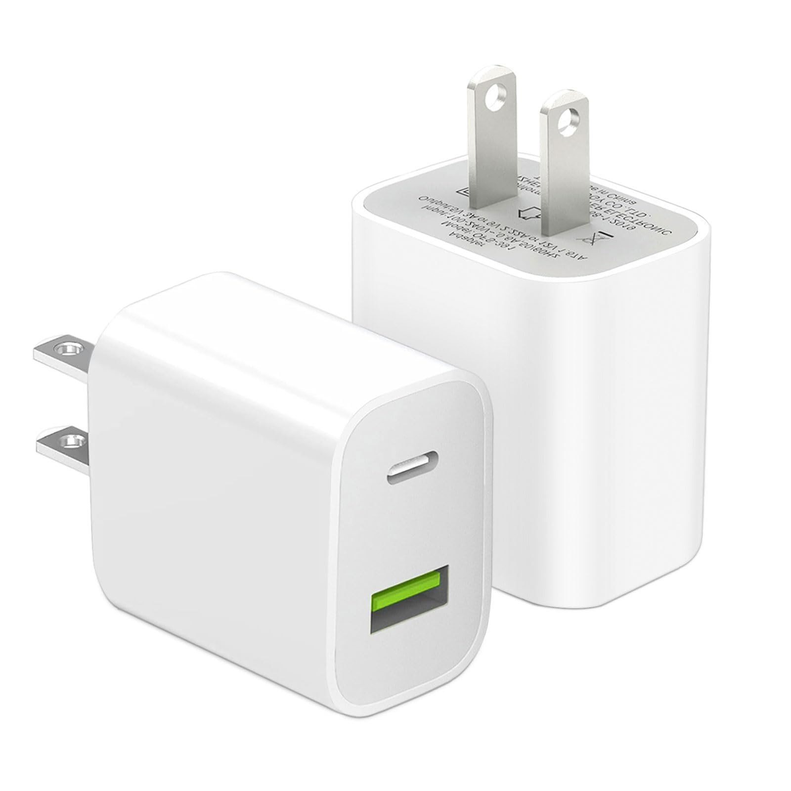 Dengwenqiang 2 Pack Usb C Charger Block Dual Port Type C Wall Charger Charging
