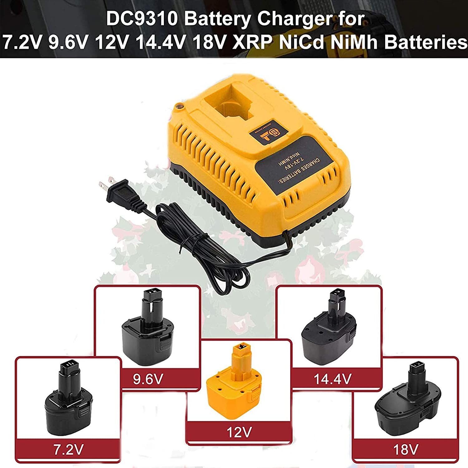 2Pack 18V 18 Volt for Dewalt Battery / Charger DC9096-2 DC9098 DC9099 DC9096