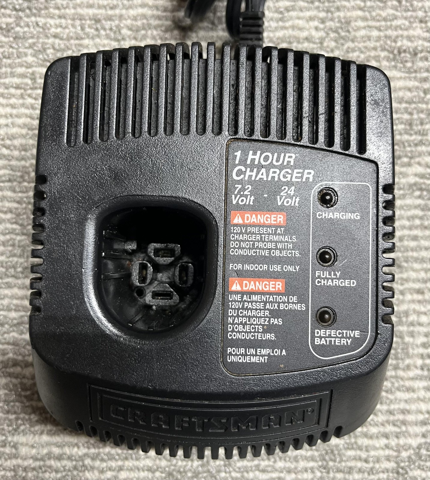 Craftsman 1425301 One Hour Battery Charger 7.2-24V 120V AC Power Tool Black