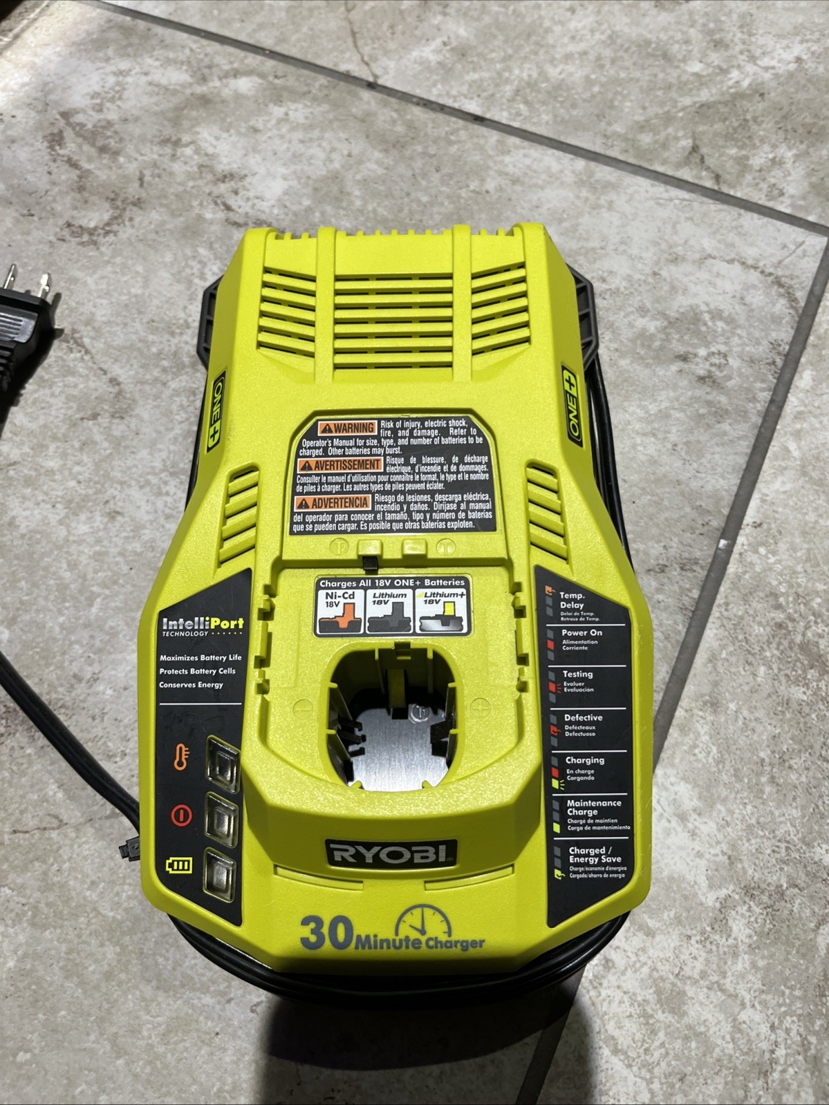 Ryobi P117 One+ 18v Li-Ion/NiCad Battery 30 Min Fast Charger