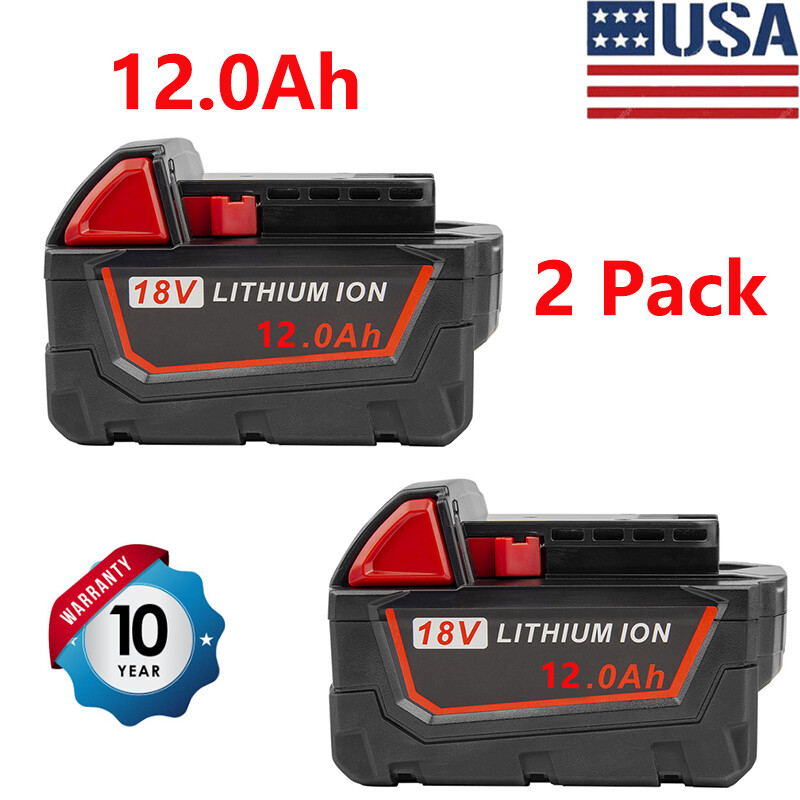 M18 12AH 18V Tool Battery Set Li-Ion For Milwaukee M18B5 48-11-1860 18 Volt US