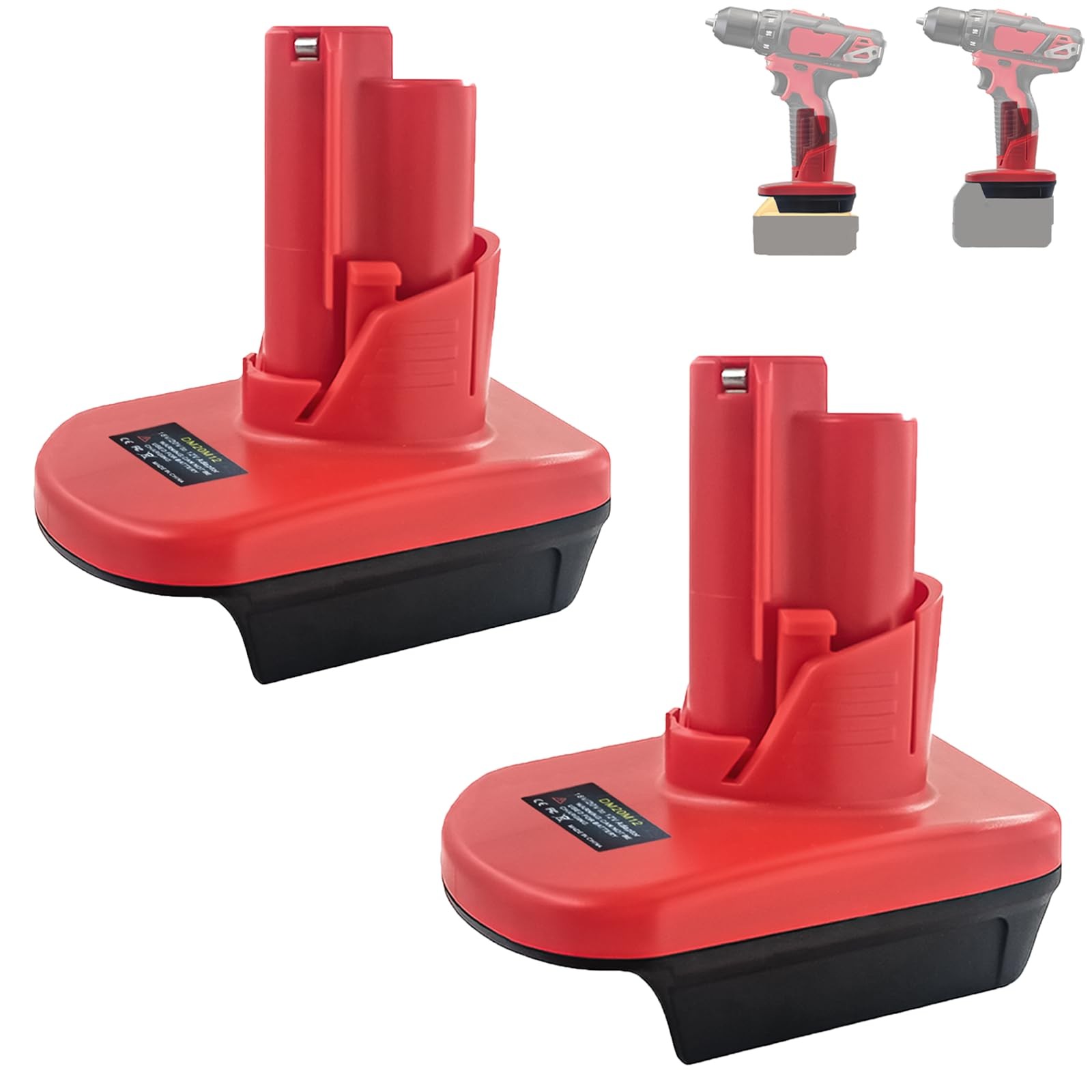 BTRUI 2PCS for M18 to M12 Battery Adapter, Milwaukee 18V 12V…