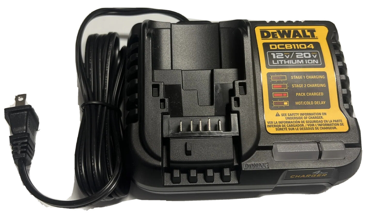 NEW DEWALT DCB1104 12V & 20V Volt MAX Li-Ion 4 Amp 120V AC Battery Charger