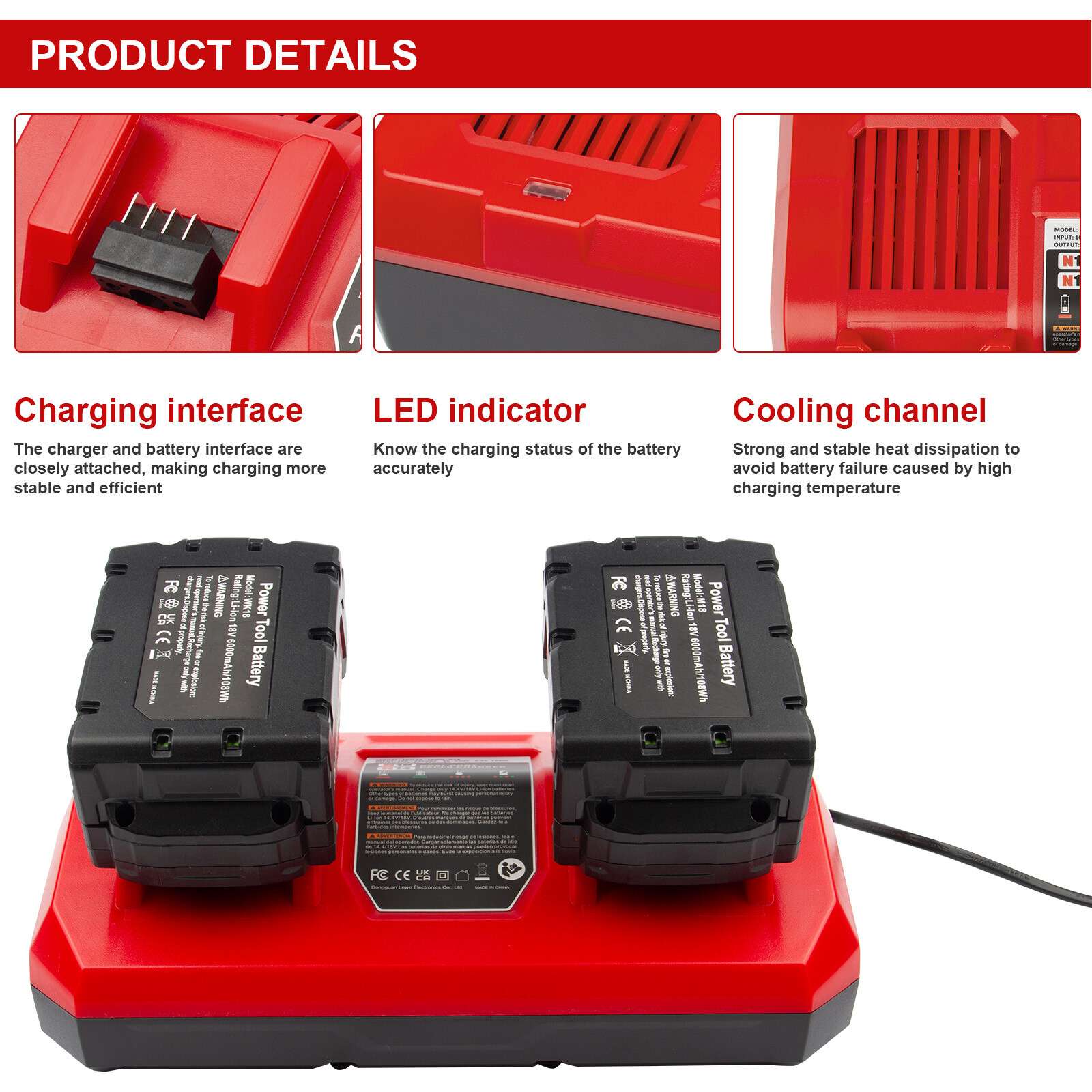 NEW FOR MILWAUKEE FOR M12 FOR M18 18V BATTERY CHARGER 48-59-1812 LITHIUM 12V USA