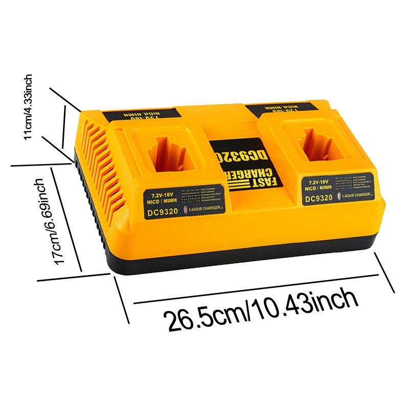 For Dewalt NiCd NiMh 7.4V-18V Dual Fast Charger DC9320 DC9096 DC9098 DC9099