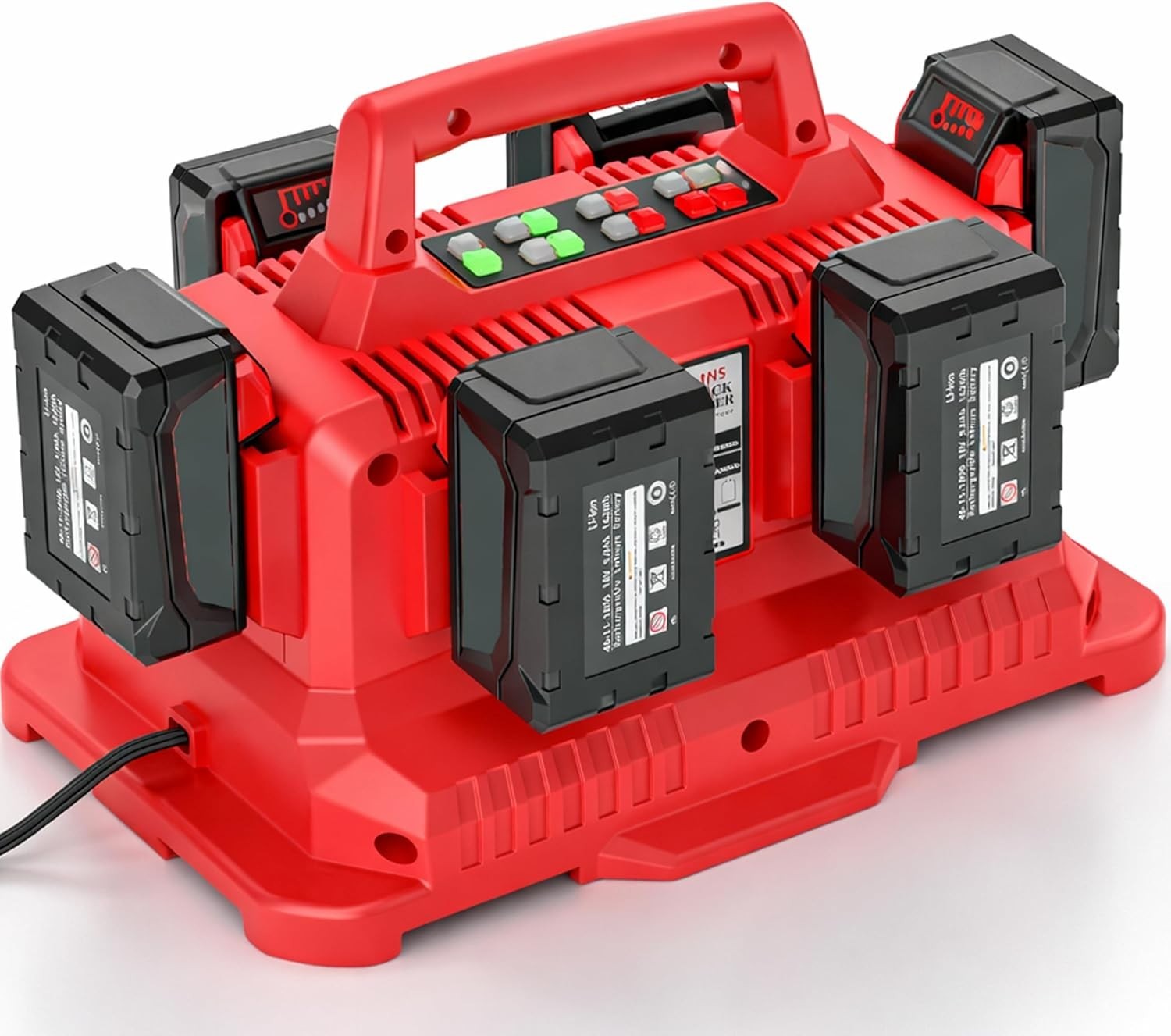 6-Port Simultaneous Charger for Mil-waukee 48-59-1806 48-59-1815 – 18V Battery