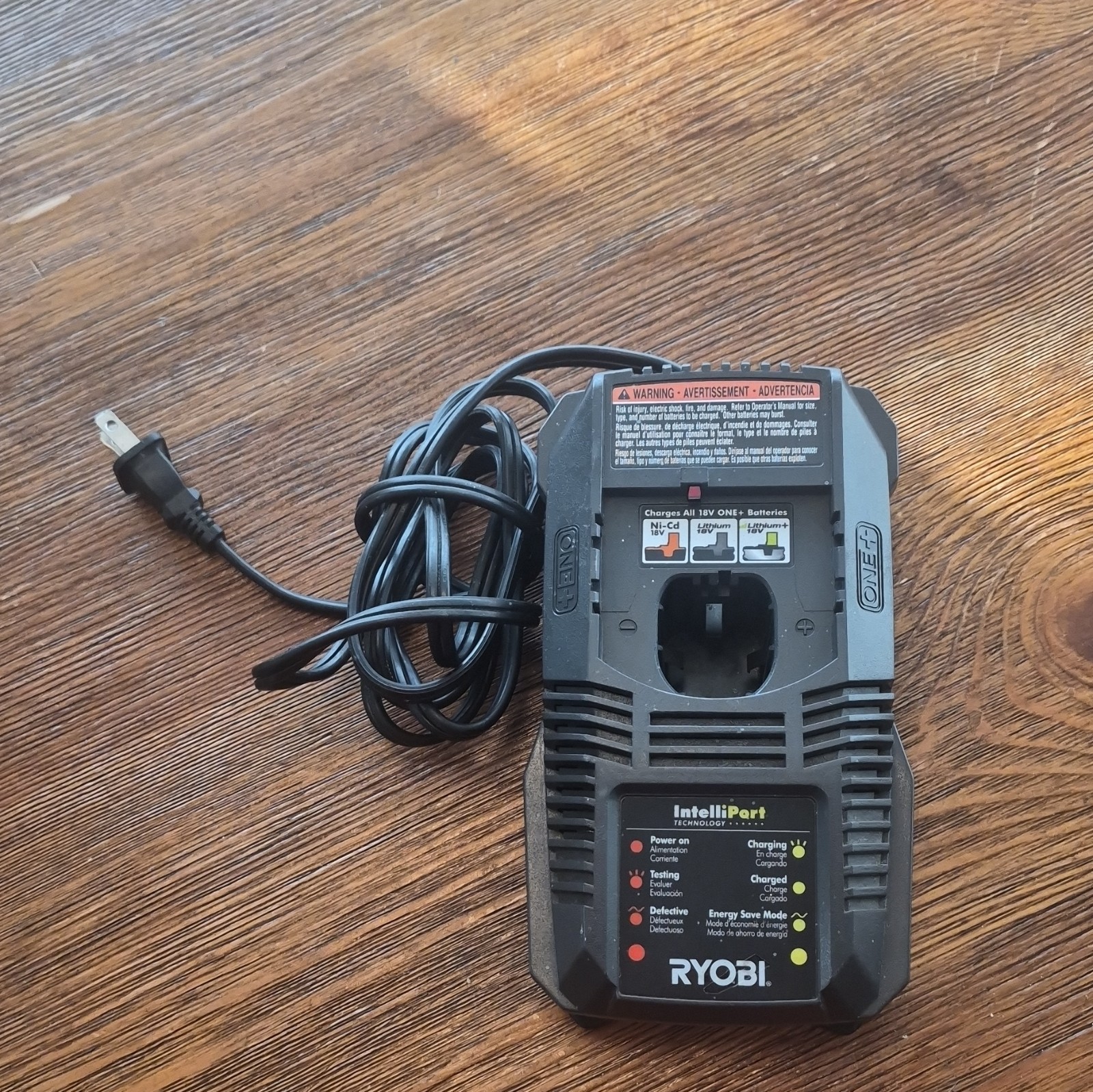 RYOBI P118 IntelliPort 18V ONE+ Battery Charger, Gray, MPN P118