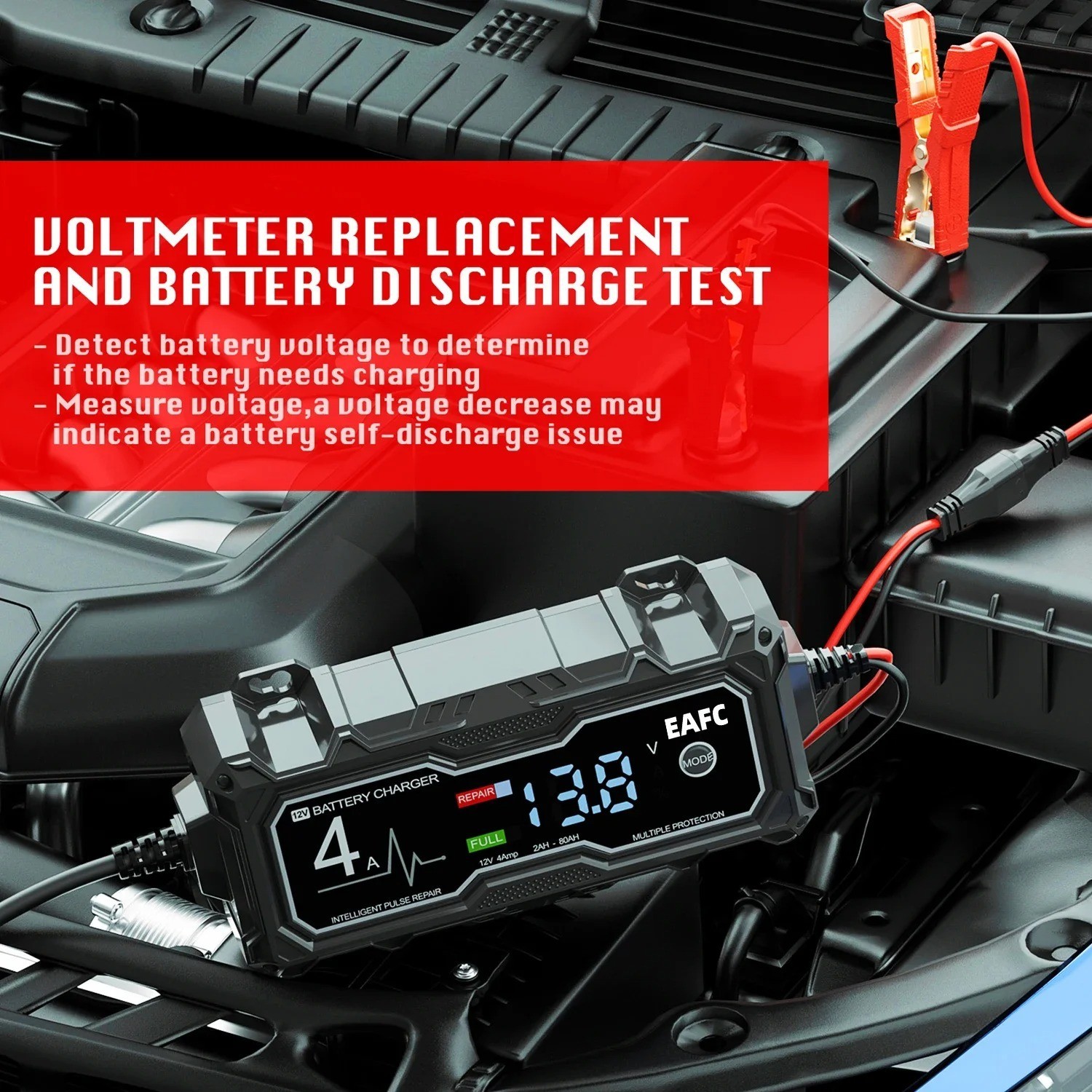 12V 4A Smart Car Battery Charger for Car Automatic Float Charger Motorcycle Lawn