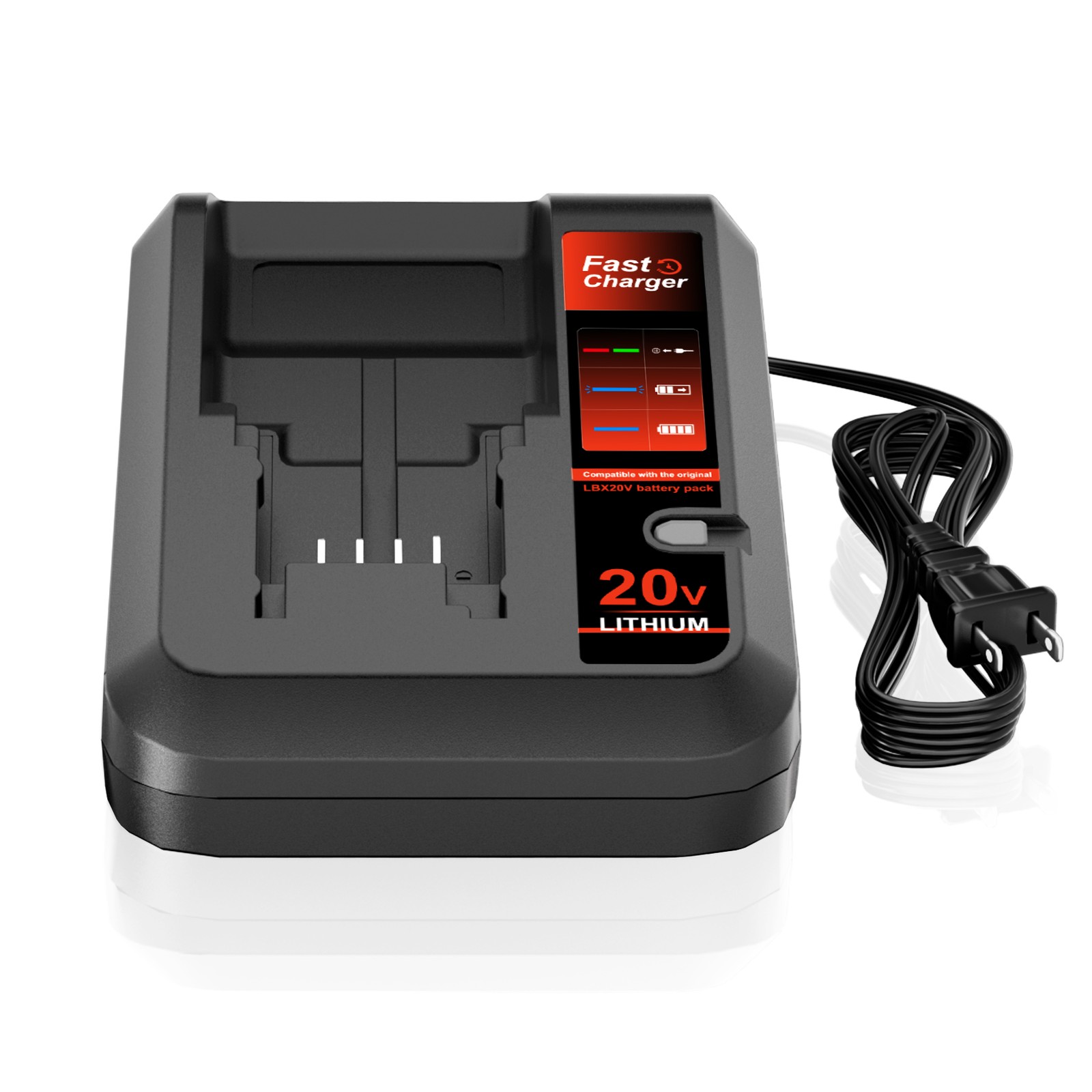 Quick Charger For Black and Decker 20V Max Lithium Ion Battery LBXR20 LBX4020