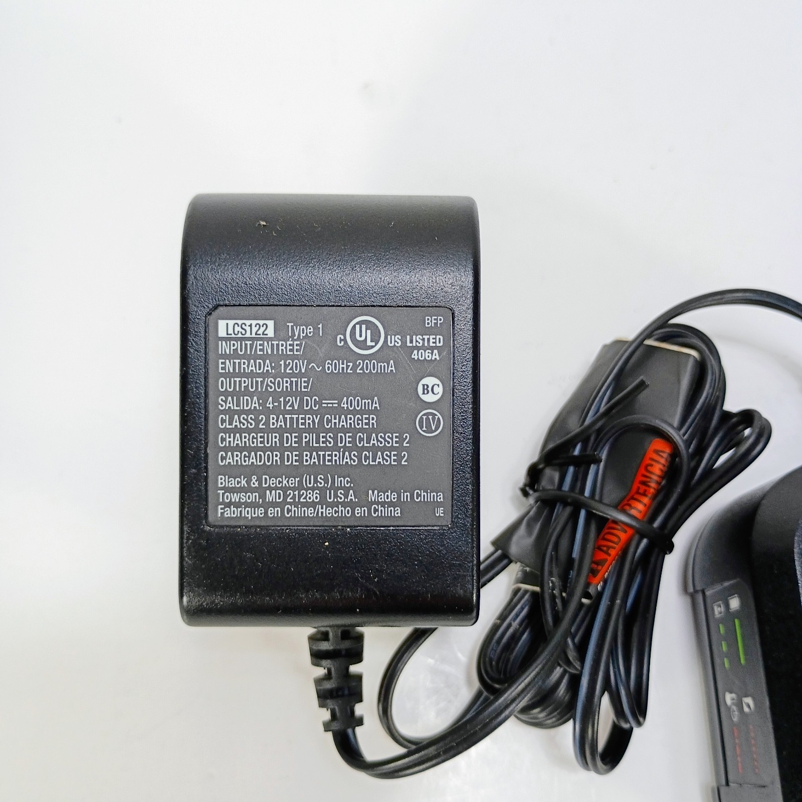 Black and Decker LCS122 Type 1 12v Battery Charger ONLY