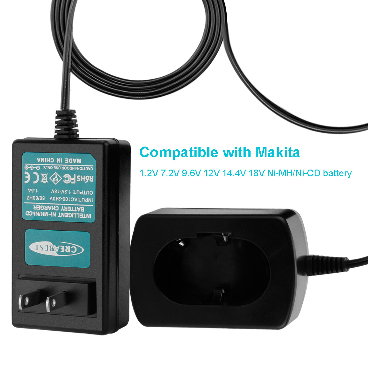 7.2V-18V Ni-MH/CD Battery Charger for Makita PA18 1822 1833 1834 1835F 192827-3