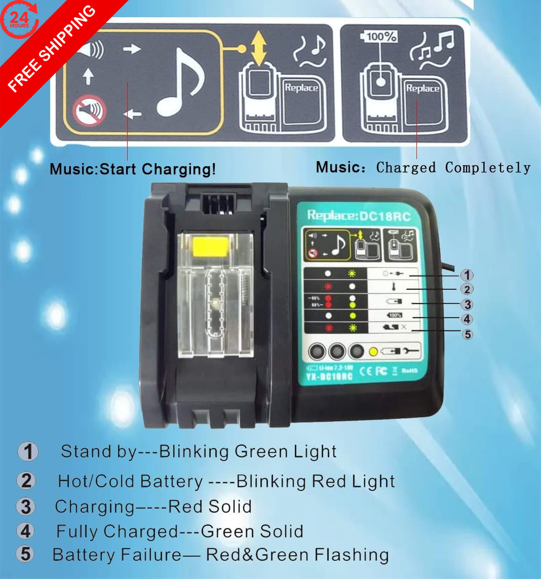Anopiw DC18RC Replace Makita Charger DC18RD Medium, BLACK