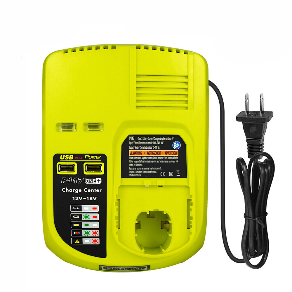 For Ryobi P117 18V ONE+ Dual Chemistry IntelliPort Battery Charger Lithium/Ni-cd