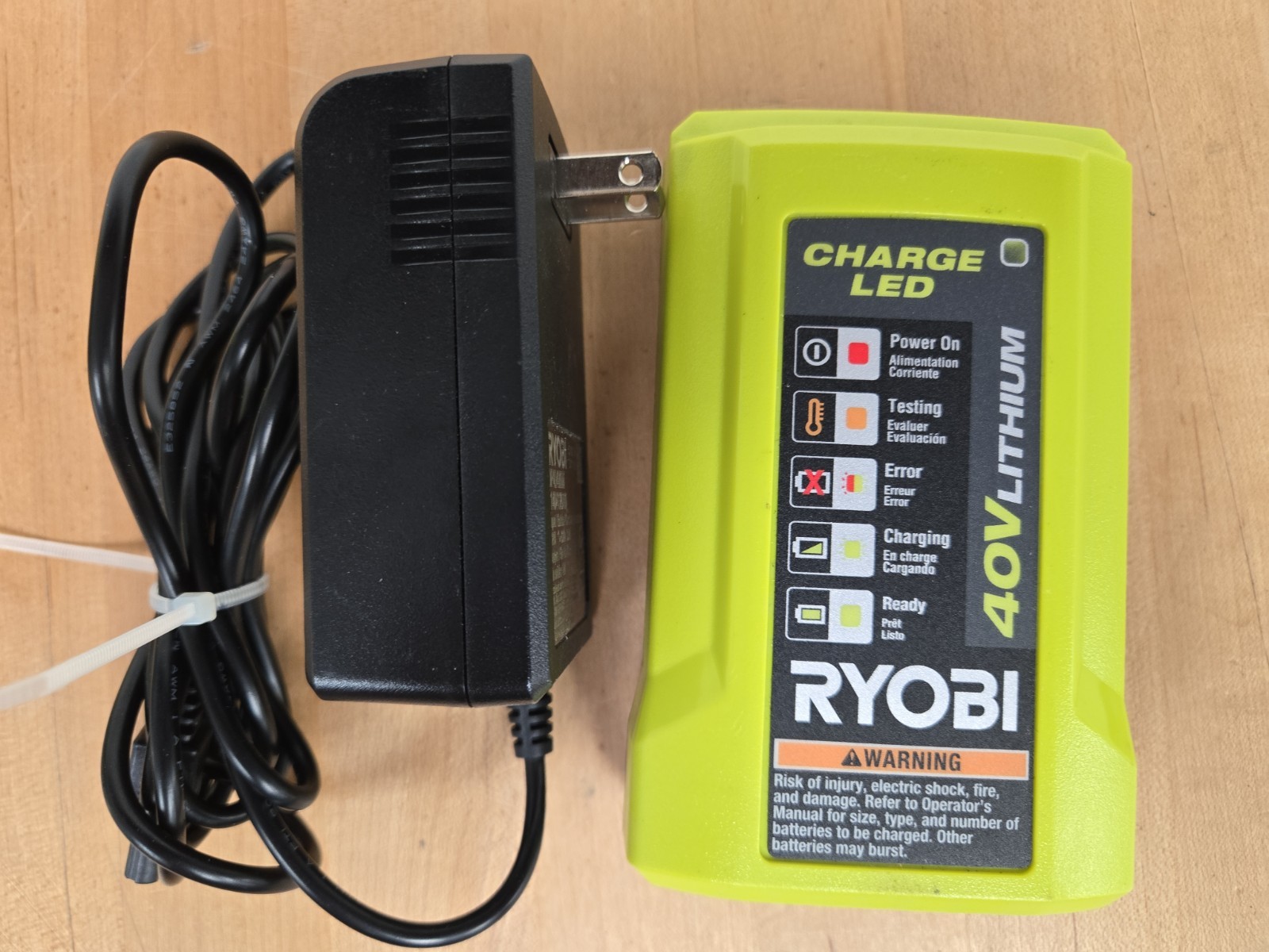 Ryobi OP404VNM 40V Lithium Battery Charger Compact 1.5A TESTED